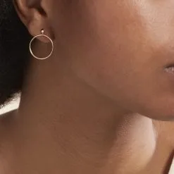 Histoire D'Or Créoles Tia Geometrique Or Jaune -Boucles d'oreilles pendantes Soldes Boutique B3OFJW0084 model0