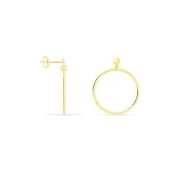 Histoire D'Or Créoles Tia Geometrique Or Jaune -Boucles d'oreilles pendantes Soldes Boutique B3OFJW0084 view2