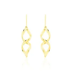 Histoire D'Or Boucles D'oreilles Pendantes Merone Vagues Or Jaune