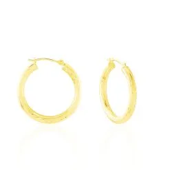 Histoire D'Or Créoles Cleanne Diamantees Fil Rond Or Jaune