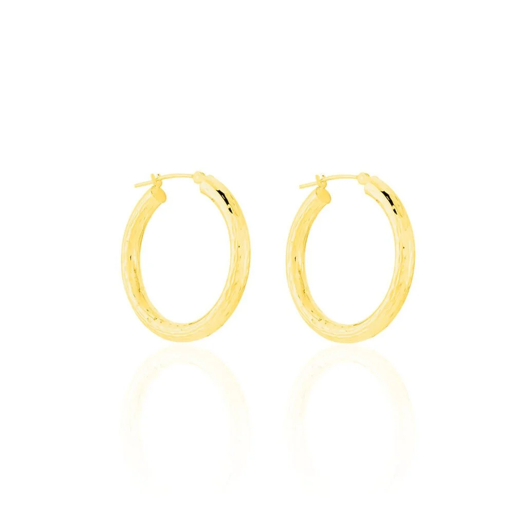 Histoire D'Or Créoles Cleanne Diamantees Fil Rond Or Jaune 2 Histoire D'Or Créoles Cleanne Diamantees Fil Rond Or Jaune – Image 2