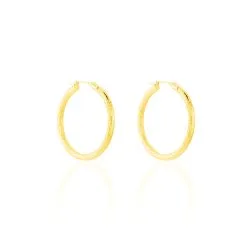 Histoire D'Or Créoles Cleanne Diamantees Fil Rond Or Jaune