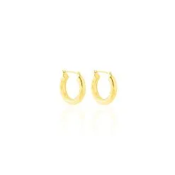 Histoire D'Or Créoles Cleanne Diamantees Fil Rond Or Jaune