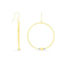 Histoire D'Or Créoles Rosa Billes Diamantees Or Jaune -Boucles d'oreilles pendantes Soldes Boutique B3OFJW00B1 view2