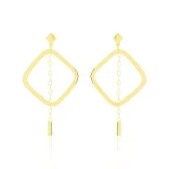 Histoire D'Or Créoles Elyette Carre Ajoure Or Jaune