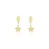 Histoire D'Or Boucles D'oreilles Pendantes Alphonsine Etoile Or Jaune