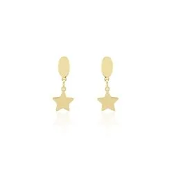 Histoire D'Or Boucles D'oreilles Pendantes Alphonsine Etoile Or Jaune
