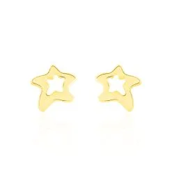 Histoire D'Or Boucles D'oreilles Puces Alphonsine Etoile De Mer Or Jaune