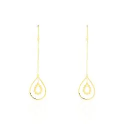 Histoire D'Or Boucles D'oreilles Pendantes Isabella Or Jaune
