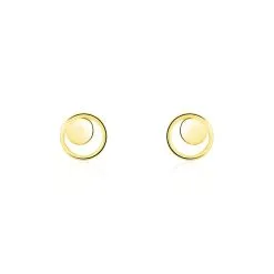 Histoire D'Or Boucles D'oreilles Puces Berangere Cercle 4 Or Jaune