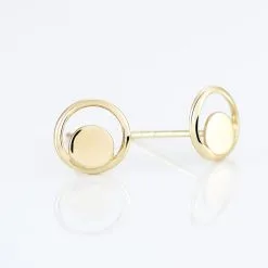 Histoire D'Or Boucles D'oreilles Puces Berangere Cercle 4 Or Jaune -Boucles d'oreilles pendantes Soldes Boutique B3OFJW00FO view2