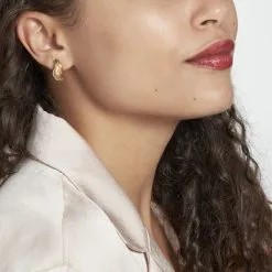 Histoire D'Or Demi Créoles Or Jaune Fermine -Boucles d'oreilles pendantes Soldes Boutique B3OFJW00G9 model0