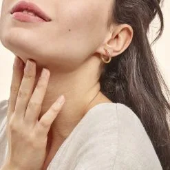 Histoire D'Or Créoles Anantha Or Jaune -Boucles d'oreilles pendantes Soldes Boutique B3OFJW0325 model0