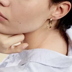 Histoire D'Or Créoles Silla Or Jaune -Boucles d'oreilles pendantes Soldes Boutique B3OFJW0348 model1