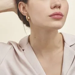 Histoire D'Or Créoles Vickie Or Jaune -Boucles d'oreilles pendantes Soldes Boutique B3OFJW0403 model0