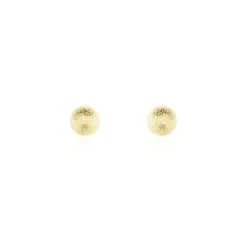 Histoire D'Or Boucles D'oreilles Puces Fidelia Boule Sablee Or Jaune