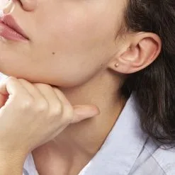 Histoire D'Or Boucles D'oreilles Puces Fidelia Boule Sablee Or Jaune -Boucles d'oreilles pendantes Soldes Boutique B3OFJW0508 model1