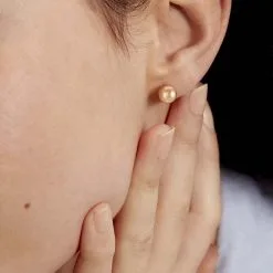 Histoire D'Or Boucles D'oreilles Puces Fidelia Boule Or Jaune -Boucles d'oreilles pendantes Soldes Boutique B3OFJW0511 model1