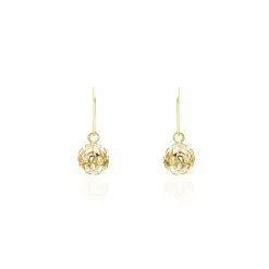 Histoire D'Or Boucles D'oreilles Pendantes Fidelia Boules Or Jaune