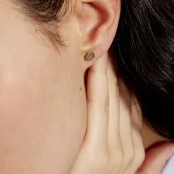 Histoire D'Or Boucles D'oreilles Puces Franzine Coquillage Or Jaune -Boucles d'oreilles pendantes Soldes Boutique B3OFJW0517 model0