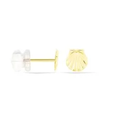 Histoire D'Or Boucles D'oreilles Puces Franzine Coquillage Or Jaune -Boucles d'oreilles pendantes Soldes Boutique B3OFJW0517 view1