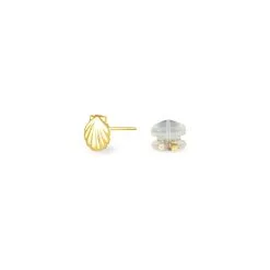 Histoire D'Or Boucles D'oreilles Puces Franzine Coquillage Or Jaune -Boucles d'oreilles pendantes Soldes Boutique B3OFJW0517 view2