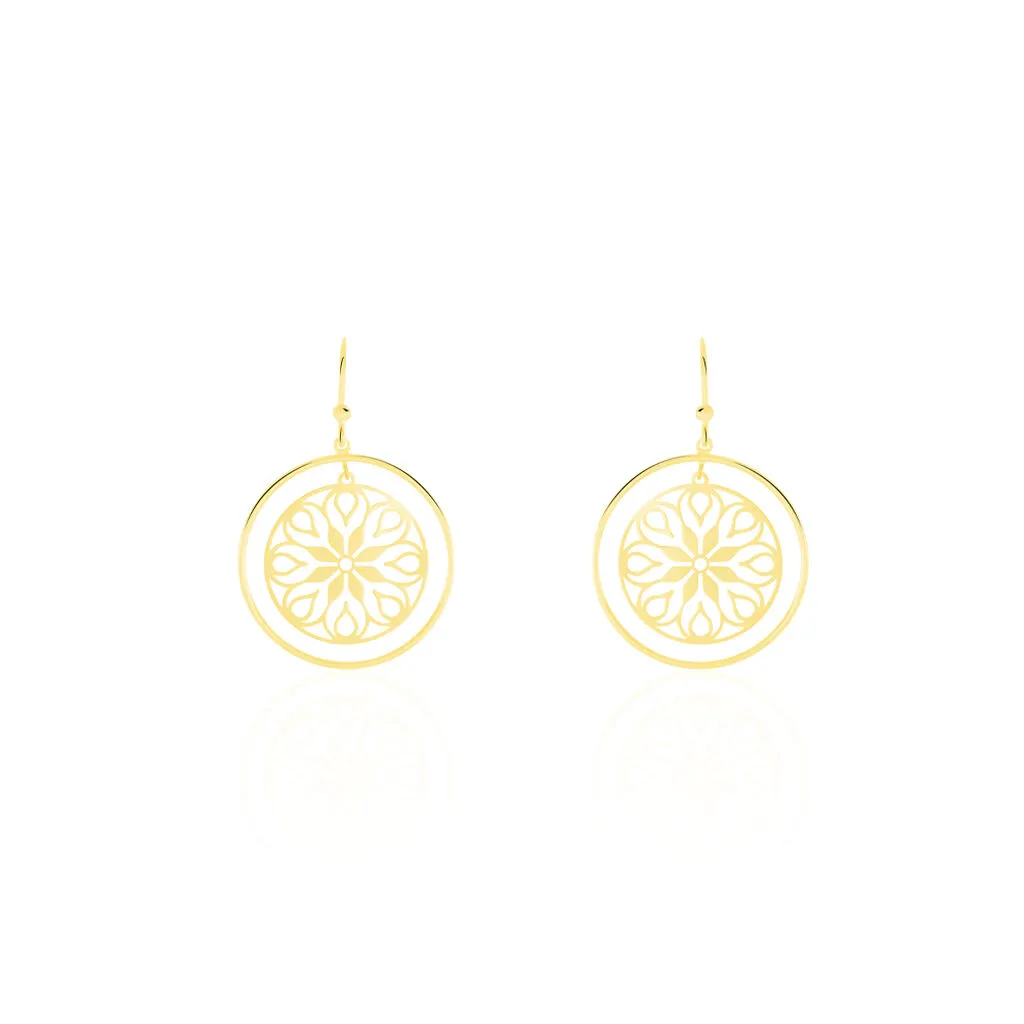 Histoire D'Or Boucles D'oreilles Pendantes Rosace Or Jaune 1 Histoire D'Or Boucles D'oreilles Pendantes Rosace Or Jaune
