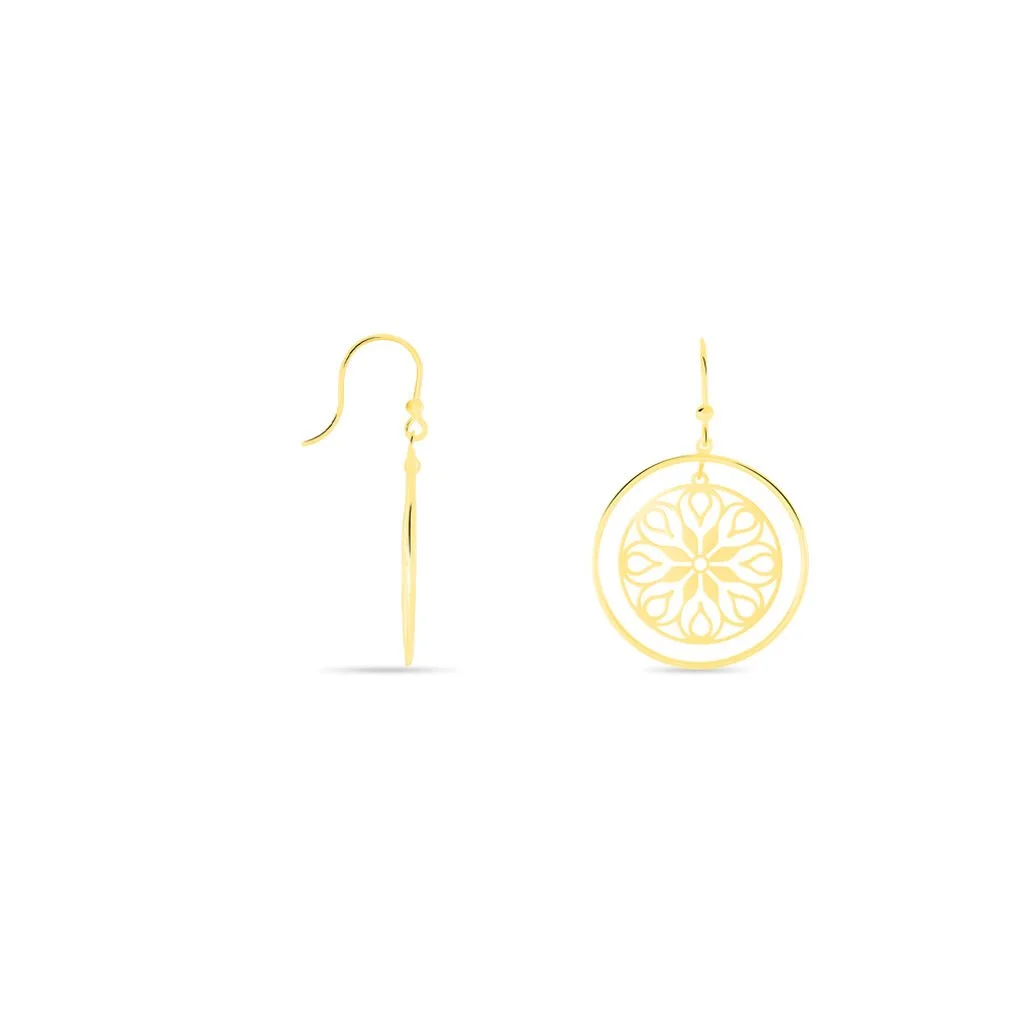 Histoire D'Or Boucles D'oreilles Pendantes Rosace Or Jaune 2 Histoire D'Or Boucles D'oreilles Pendantes Rosace Or Jaune – Image 2