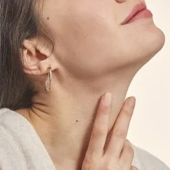 Histoire D'Or Créoles Doralynne Or Bicolore -Boucles d'oreilles pendantes Soldes Boutique B3OFJW0777 model0