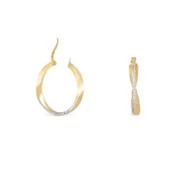 Histoire D'Or Créoles Doralynne Or Bicolore -Boucles d'oreilles pendantes Soldes Boutique B3OFJW0779 view2