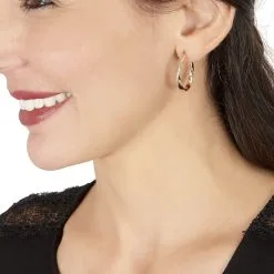 Histoire D'Or Créoles Doralynne Or Bicolore -Boucles d'oreilles pendantes Soldes Boutique B3OFJW0779 view3