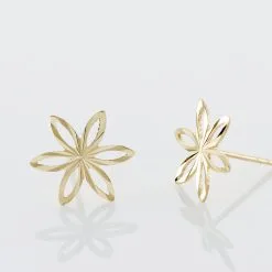 Histoire D'Or Boucles D'oreilles Puces Philine Fleur Or Jaune -Boucles d'oreilles pendantes Soldes Boutique B3OFJW0788 view2