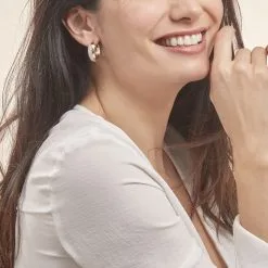 Histoire D'Or Créoles Lolly Or Bicolore -Boucles d'oreilles pendantes Soldes Boutique B3OFJW0909 model0