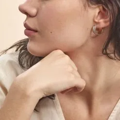 Histoire D'Or Créoles Lolly Or Bicolore -Boucles d'oreilles pendantes Soldes Boutique B3OFJW0911 model1