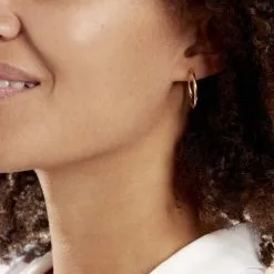 Histoire D'Or Créoles Youri Or Jaune -Boucles d'oreilles pendantes Soldes Boutique B3OFJW0965 model1