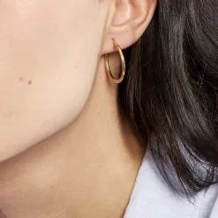 Histoire D'Or Créoles Verania Or Jaune -Boucles d'oreilles pendantes Soldes Boutique B3OFJW0970 model0