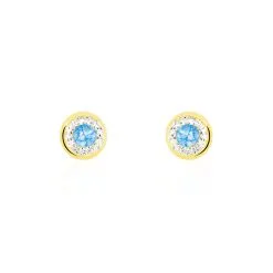 Histoire D'Or Boucles D'oreilles Amazone Or Jaune Email Strass