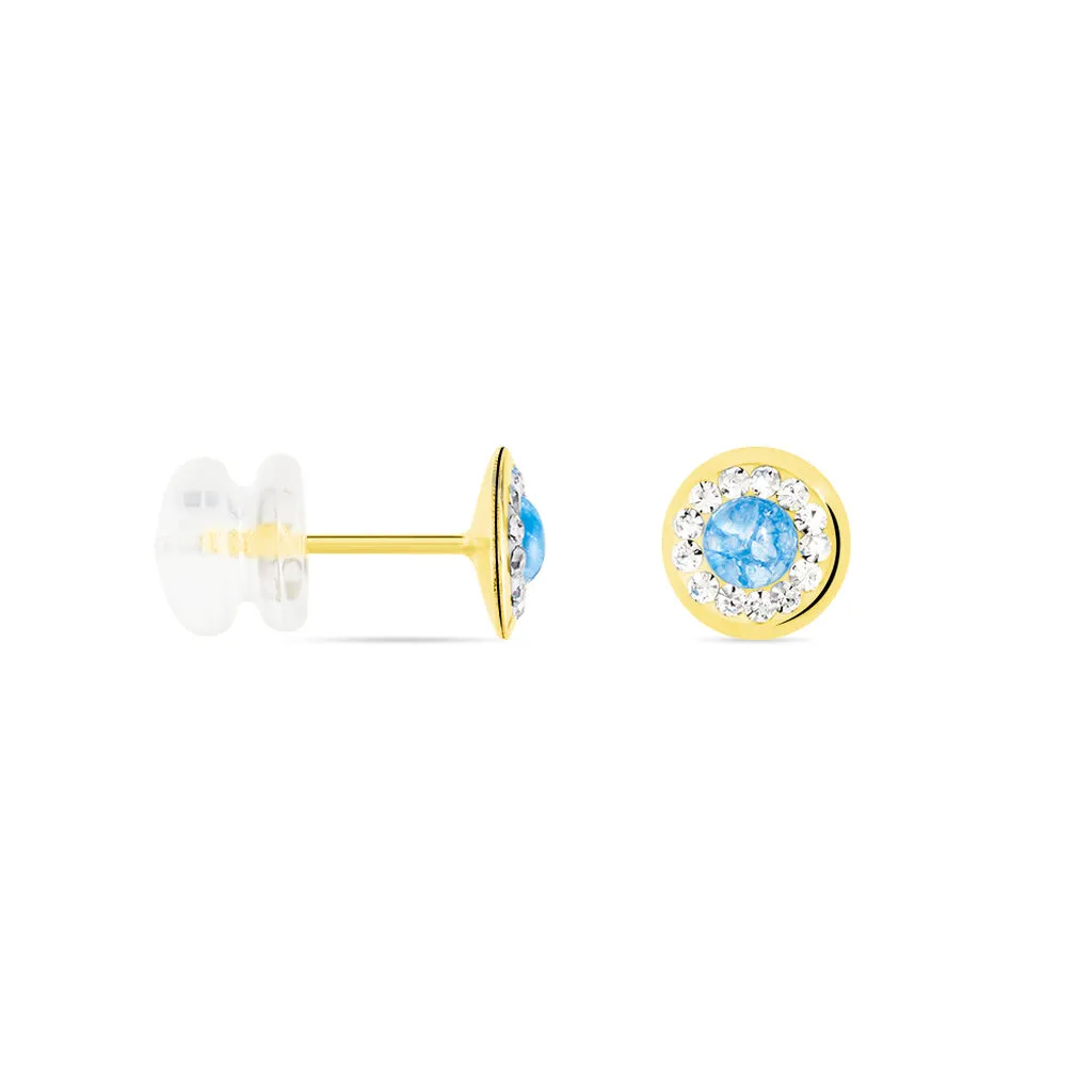 Histoire D'Or Boucles D'oreilles Amazone Or Jaune Email Strass 2 Histoire D'Or Boucles D'oreilles Amazone Or Jaune Email Strass – Image 2