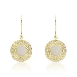 Histoire D'Or Boucles D'oreilles Pendantes Gisselle Or Jaune Nacre