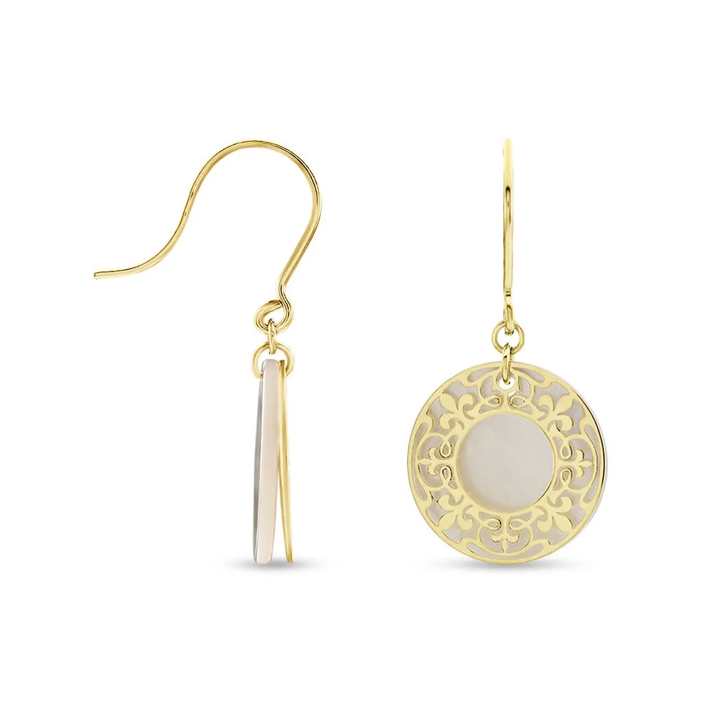 Histoire D'Or Boucles D'oreilles Pendantes Gisselle Or Jaune Nacre 2 Histoire D'Or Boucles D'oreilles Pendantes Gisselle Or Jaune Nacre – Image 2