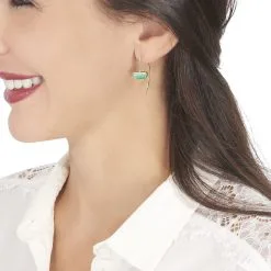 Histoire D'Or Boucles D'oreilles Pendantes Florica Or Jaune Malachite -Boucles d'oreilles pendantes Soldes Boutique B3OFJXV008 model0