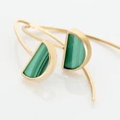 Histoire D'Or Boucles D'oreilles Pendantes Florica Or Jaune Malachite -Boucles d'oreilles pendantes Soldes Boutique B3OFJXV008 view2