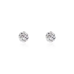 Histoire D'Or Boucles D'oreilles Puces Fidelia Boule Or Jaune Boules Cristal