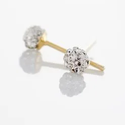 Histoire D'Or Boucles D'oreilles Puces Fidelia Boule Or Jaune Boules Cristal -Boucles d'oreilles pendantes Soldes Boutique B3OFJXW210 view2