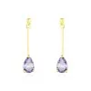 Histoire D'Or Boucles D'oreilles Pendantes Goutte Or Jaune Amethyste