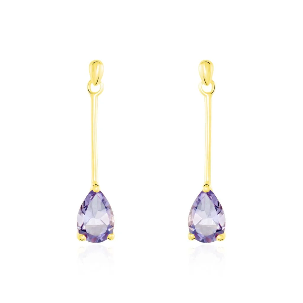 Histoire D'Or Boucles D'oreilles Pendantes Goutte Or Jaune Amethyste 1 Histoire D'Or Boucles D'oreilles Pendantes Goutte Or Jaune Amethyste