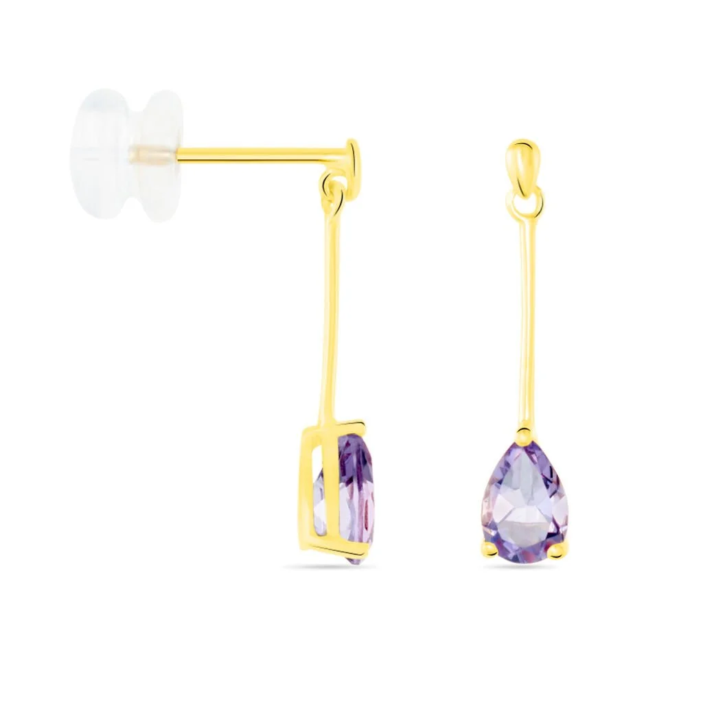 Histoire D'Or Boucles D'oreilles Pendantes Goutte Or Jaune Amethyste 2 Histoire D'Or Boucles D'oreilles Pendantes Goutte Or Jaune Amethyste – Image 2