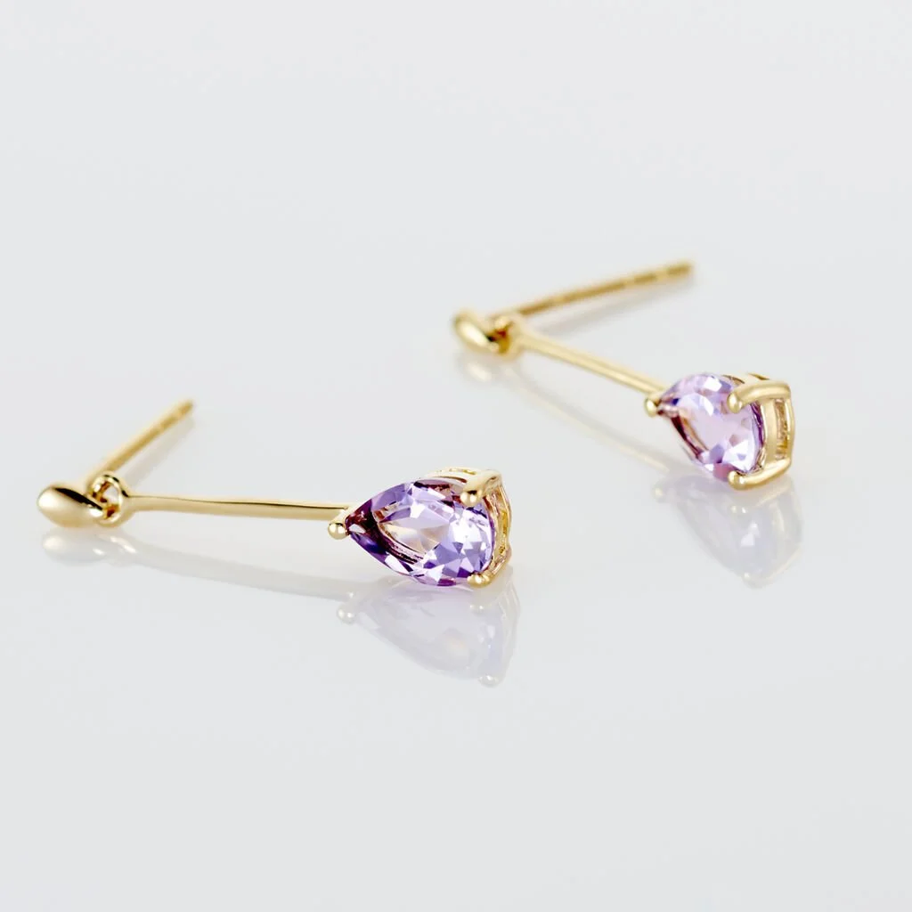 Histoire D'Or Boucles D'oreilles Pendantes Goutte Or Jaune Amethyste 3 Histoire D'Or Boucles D'oreilles Pendantes Goutte Or Jaune Amethyste – Image 3