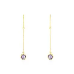 Histoire D'Or Boucles D'oreilles Pendantes Arenale Or Jaune Amethyste