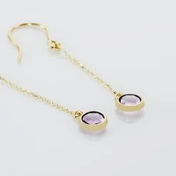 Histoire D'Or Boucles D'oreilles Pendantes Arenale Or Jaune Amethyste -Boucles d'oreilles pendantes Soldes Boutique B3OFJYI112 view2